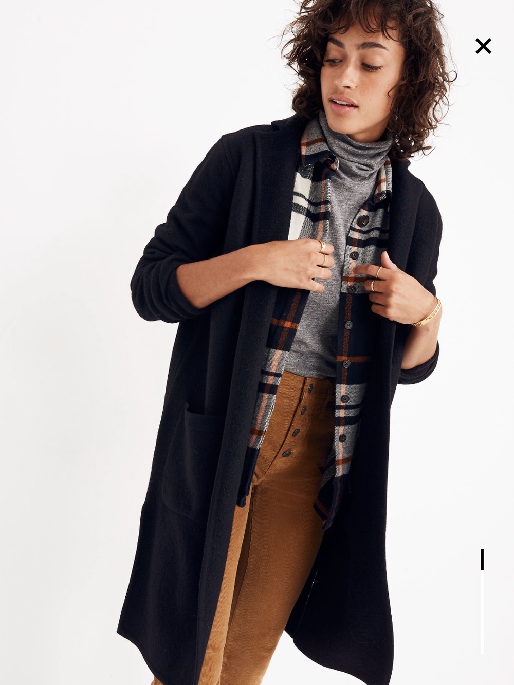 Madewell Camden Sweater-Coat in True Black XS